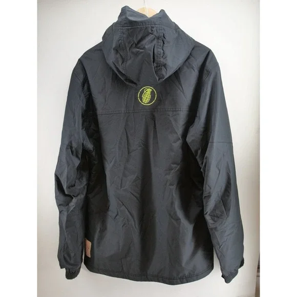 Grenade Fatigue Project Snowboard Ski Snow Hooded Jacket‎ Black Mens LARGE
